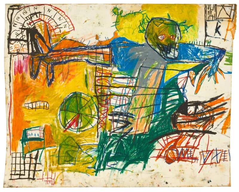 Jean-Michel Basquiat《Untitled》1981 紙にオイルスティックで描いた作品 詳細画像 2